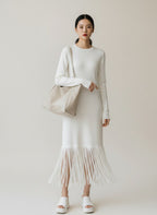 white bone, beige large faux leather bag for work